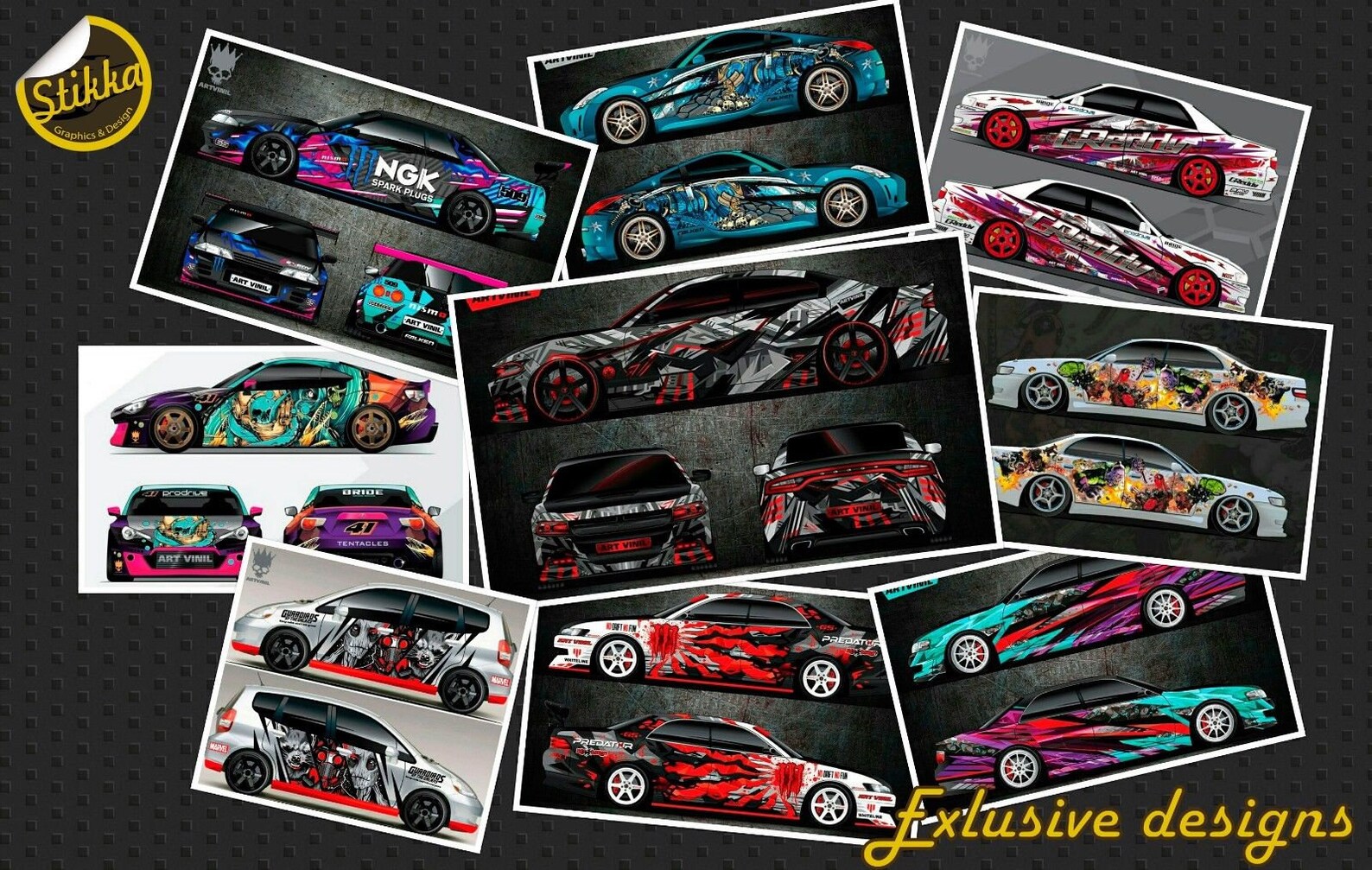 Car Side Full Color Graphics Vinyl Sticker Custom Body Decal Etsy