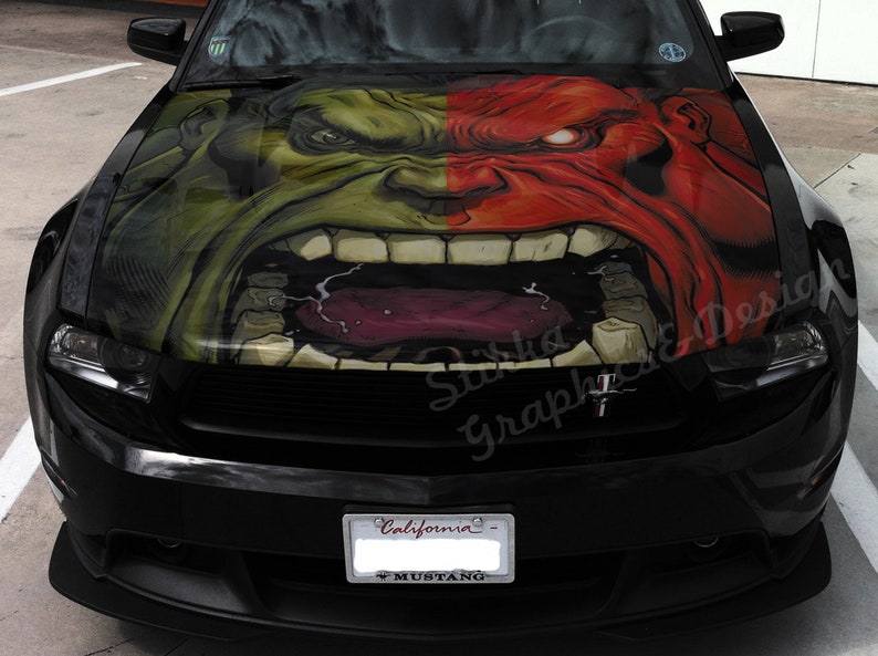 vinyl car hood full color graphics decal the incredible