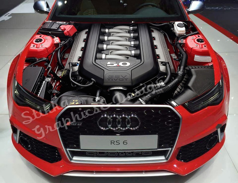 Vinyl Car Hood Full Color Wrap Graphics Decal Car Engine V8 Etsy