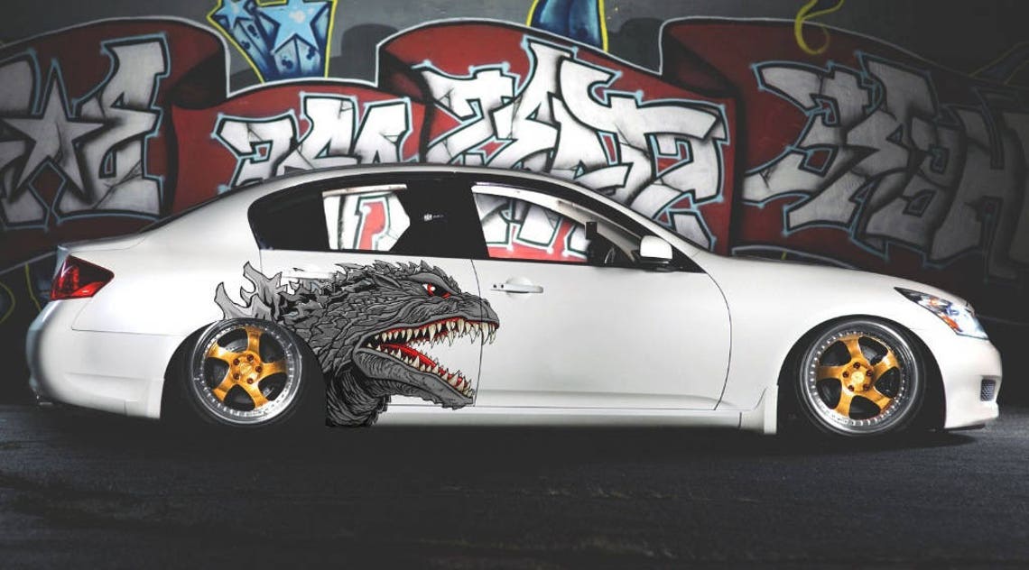 Car Side Full Color Graphics Vinyl Sticker Godzilla Kaiju Etsy UK