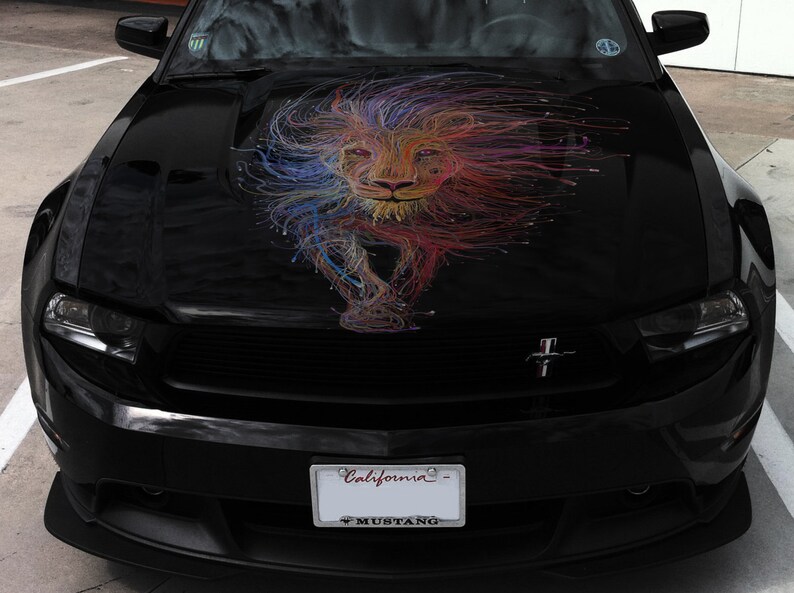 Lion Abstrac Sticker Vinyl Car Hood Wrap Full Color Graphics Etsy