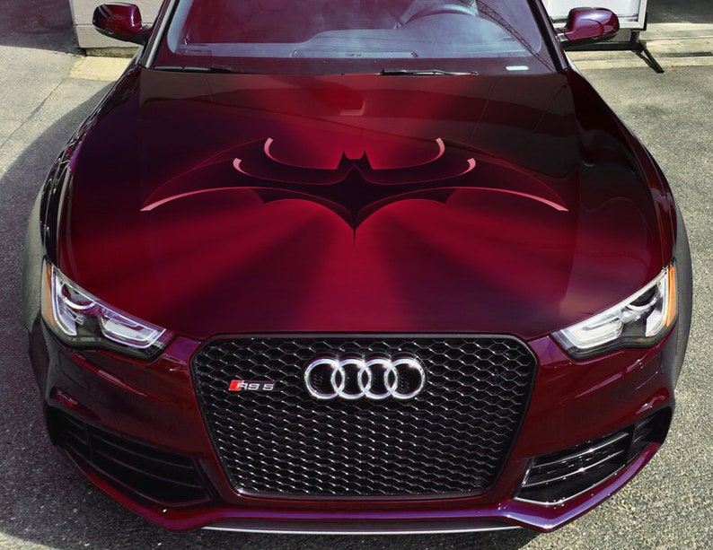 Batman Logo Vinyl Car Hood Wrap Full Color Graphics Decal Dark Etsy