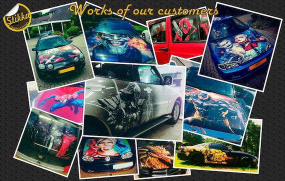 Vinyl Car Hood Wrap Full Color Graphics Decal Snarling Night Wolf Sticker