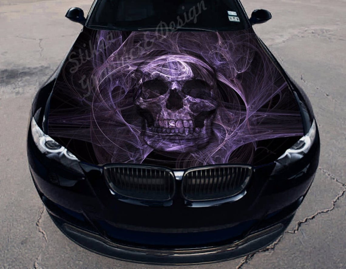 Vinyl Car Hood Full Color Wrap Graphics Decal Skull | Etsy