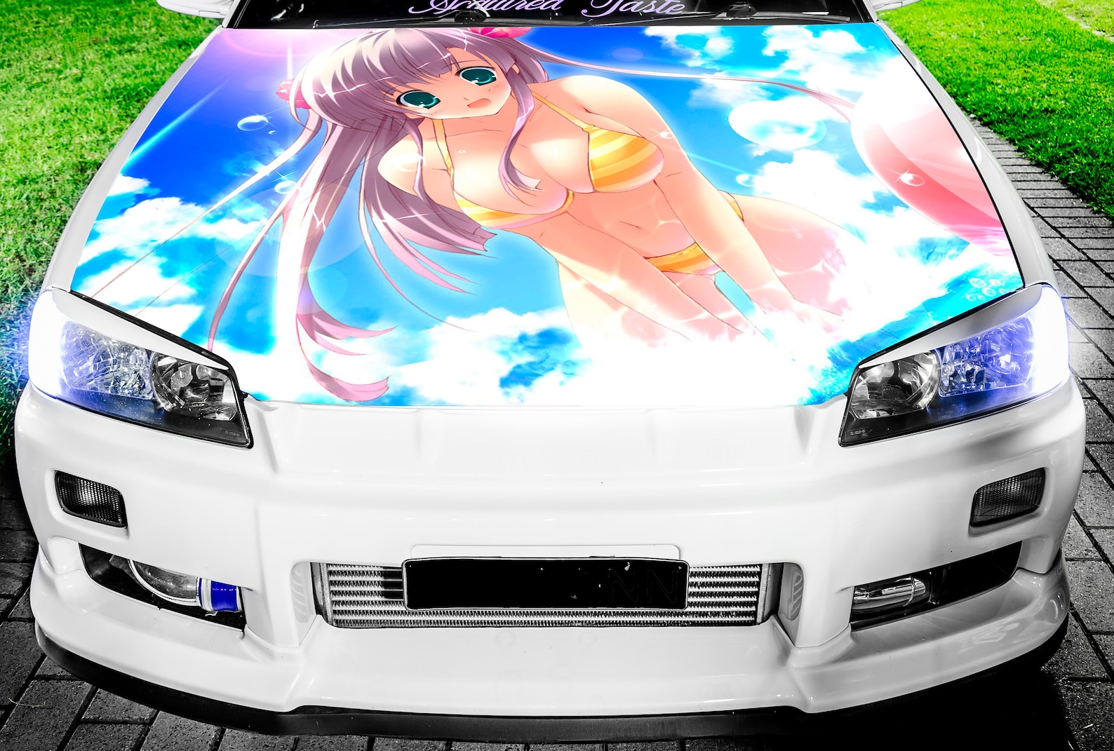 Vinyl Car Hood Full Color Wrap Graphics Decal Manga Anime Sexy image 0.