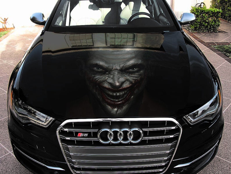 Vinyl Car Hood Full Color Wrap Graphics Decal the Joker Etsy
