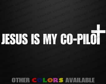 Ironic Vinyl Decal, Jesus is My Co-pilot and Were Cruising for Pus*y Ironic Vinyl Decal, Jesus is My Co-pilot and Were Cruising for Pus*y