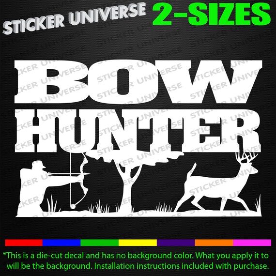 Bow Hunter Tree Stand Truck Car Window Decal Bumper Sticker Archery Deer 0227