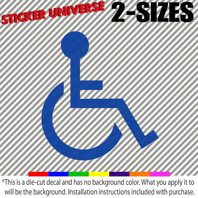 Handicap Wheelchair Symbol Die Cut Vinyl Decal Sticker 2sizes Etsy