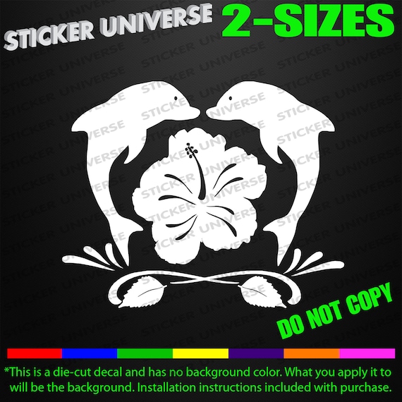Hibiscus Tropical Flower Design Car Window Decal Bumper Sticker Hawaii Beach 370