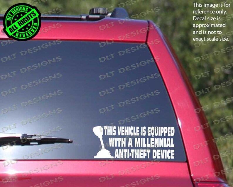 Millennial Anti Theft Manual Transmission Funny Die Cut Decal Etsy