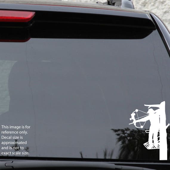 Bow Hunter Tree Stand Truck Car Window Decal Bumper Sticker Archery Deer 0227