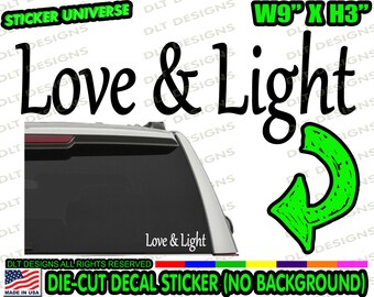 Love & Light Car Window Decal Bumper Sticker Lightworker Tarot Angel Devine 0737