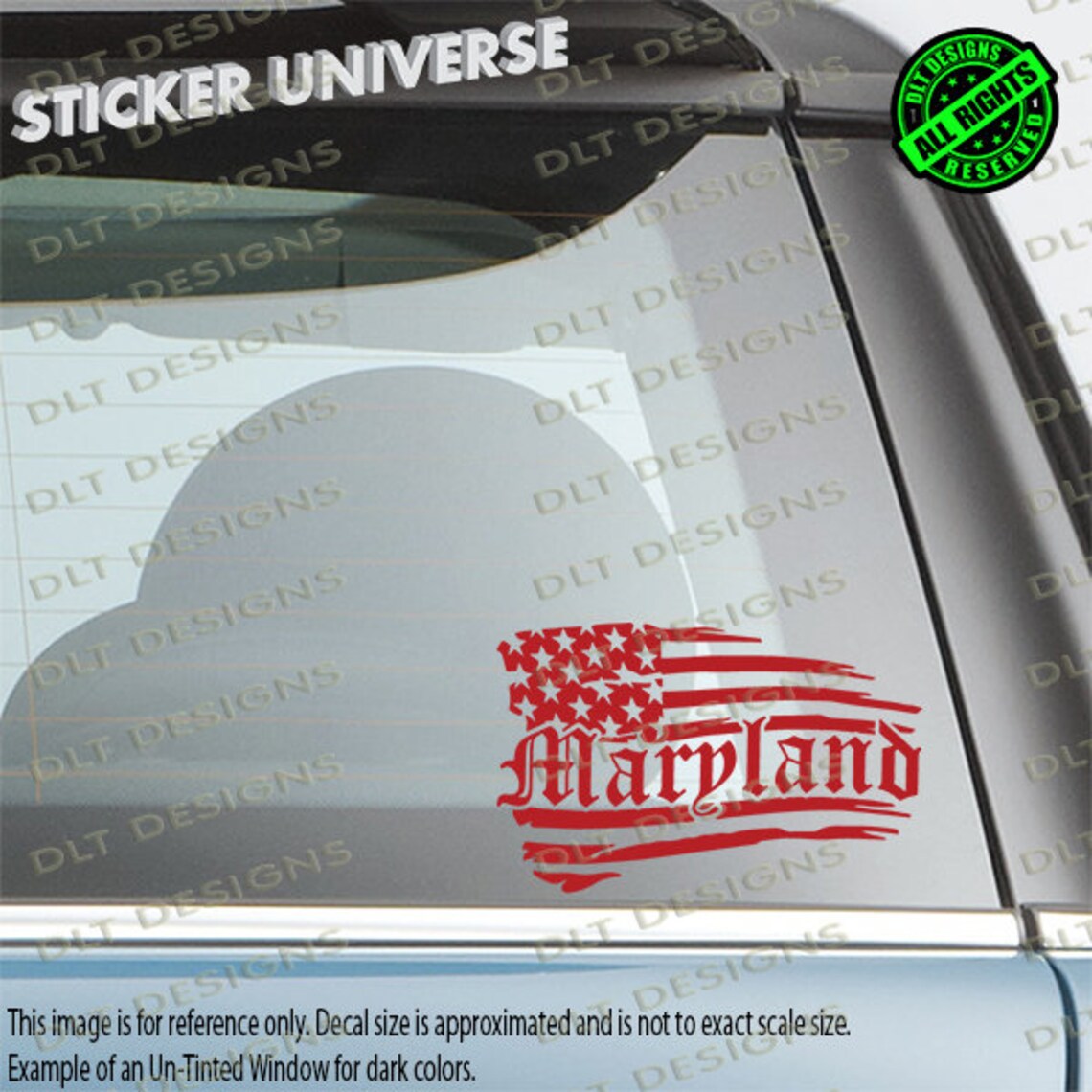 Maryland Distressed Flag State Car Window Decal Bumper Sticker Etsy