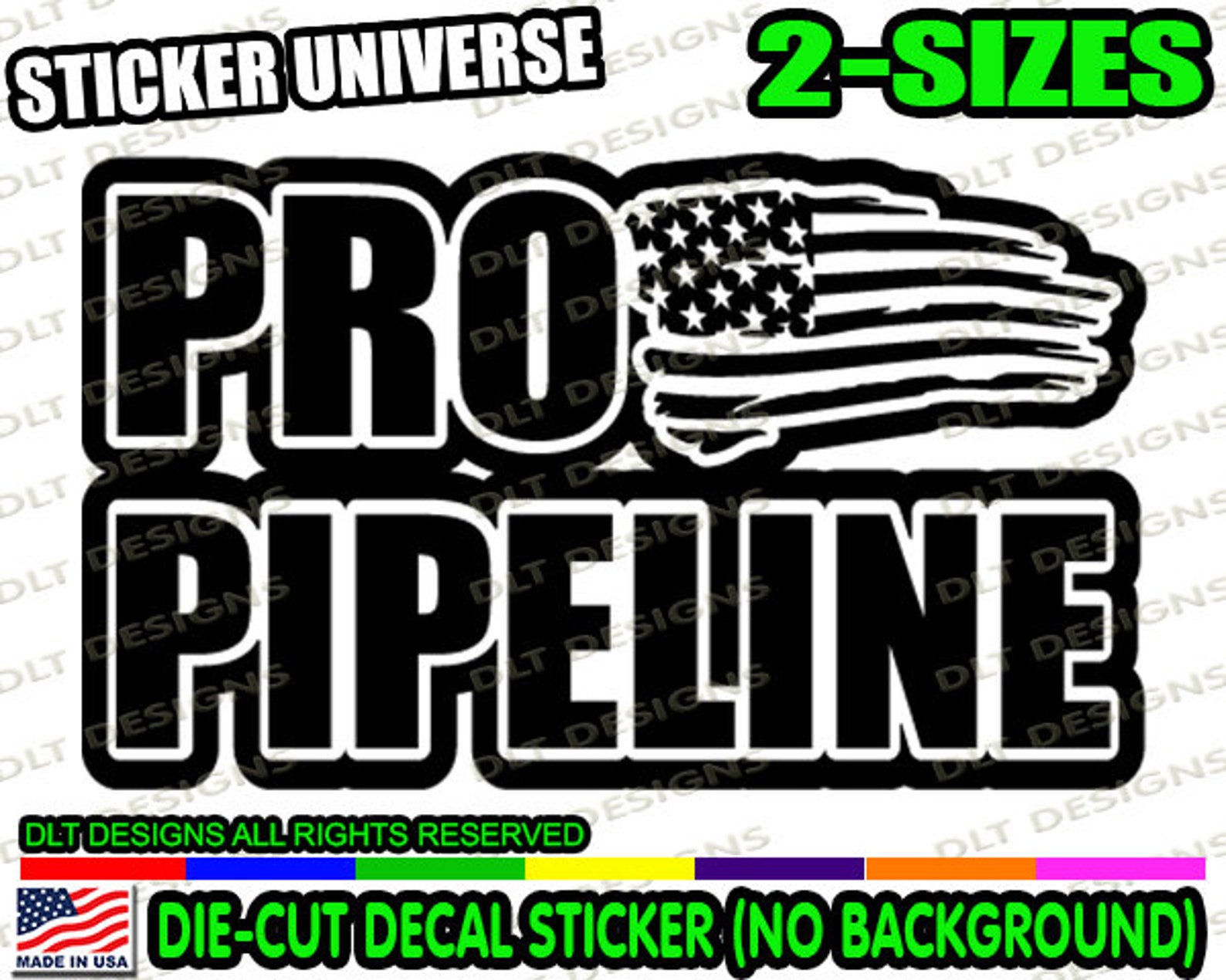 PRO PIPELINE USA Flag Car Window Decal Bumper Sticker Oil Gas Etsy