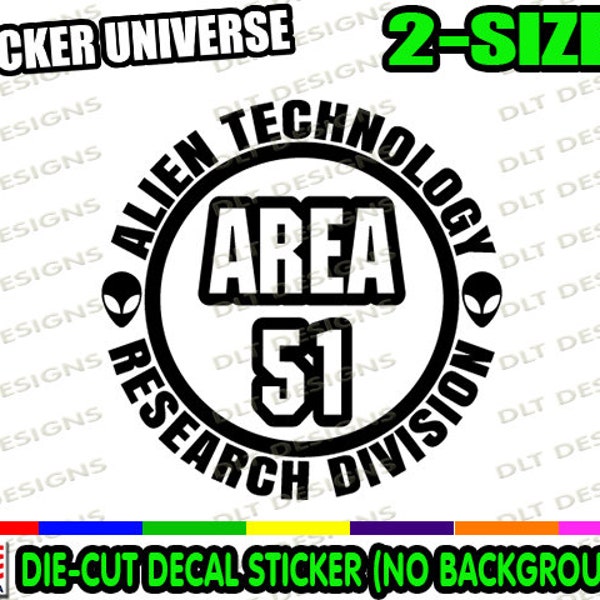 Area 51 Storm Raid Alien Research Division Funny Car Decal Bumper Sticker 0886