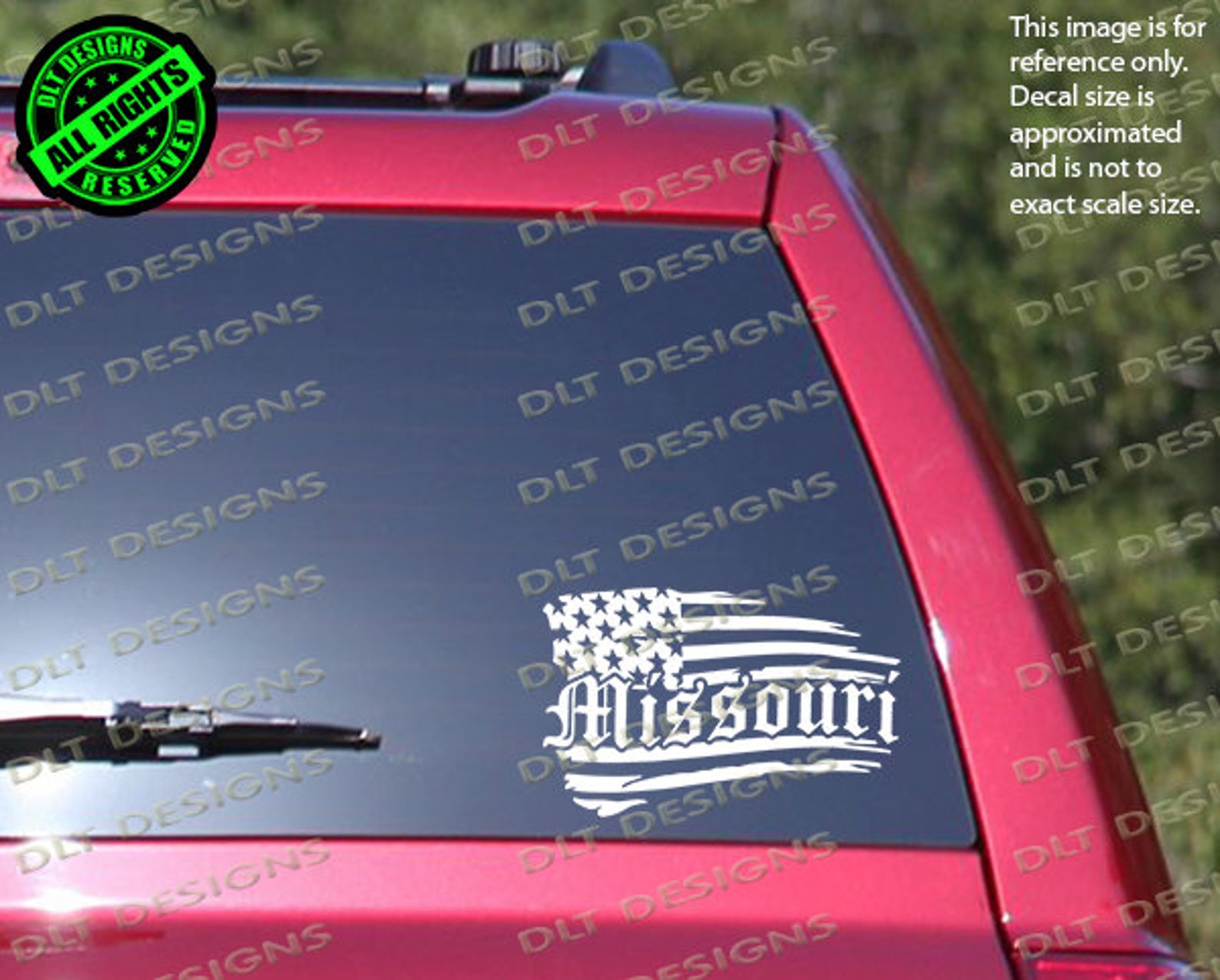 Missouri Distressed Flag State Car Window Decal Bumper Sticker Etsy