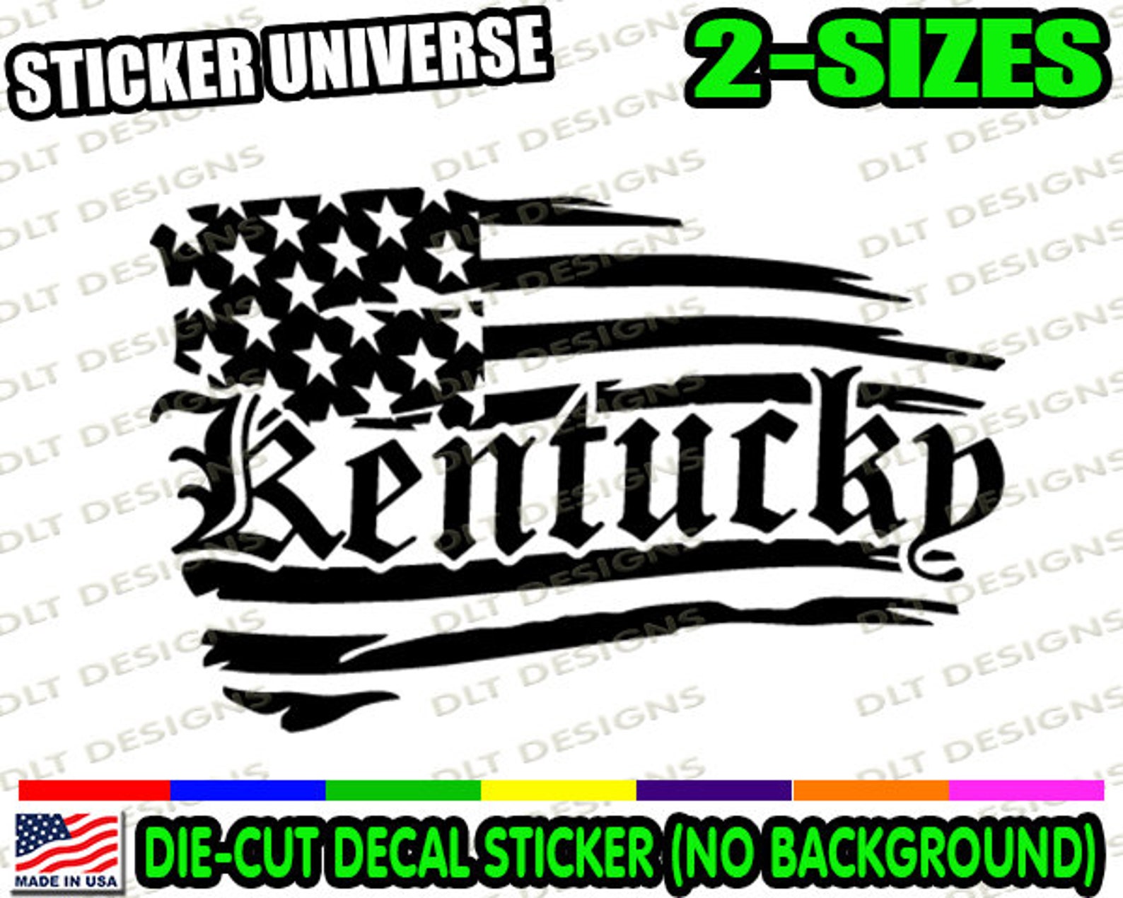 Kentucky Distressed Flag State Car Window Decal Bumper Sticker Etsy