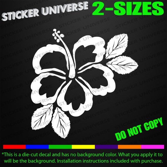 Hibiscus Tropical Flower Design Car Window Decal Bumper Sticker Hawaii Beach 370