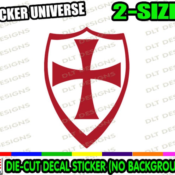 Knights Templar Maltese Cross Car Window Decal Bumper Sticker Christian God Crucifix Religious 1072