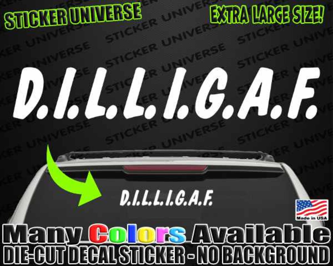 DILLIGAF Funny Large Big 22x3.75 Car Truck Window Die Cut Decal Vinyl