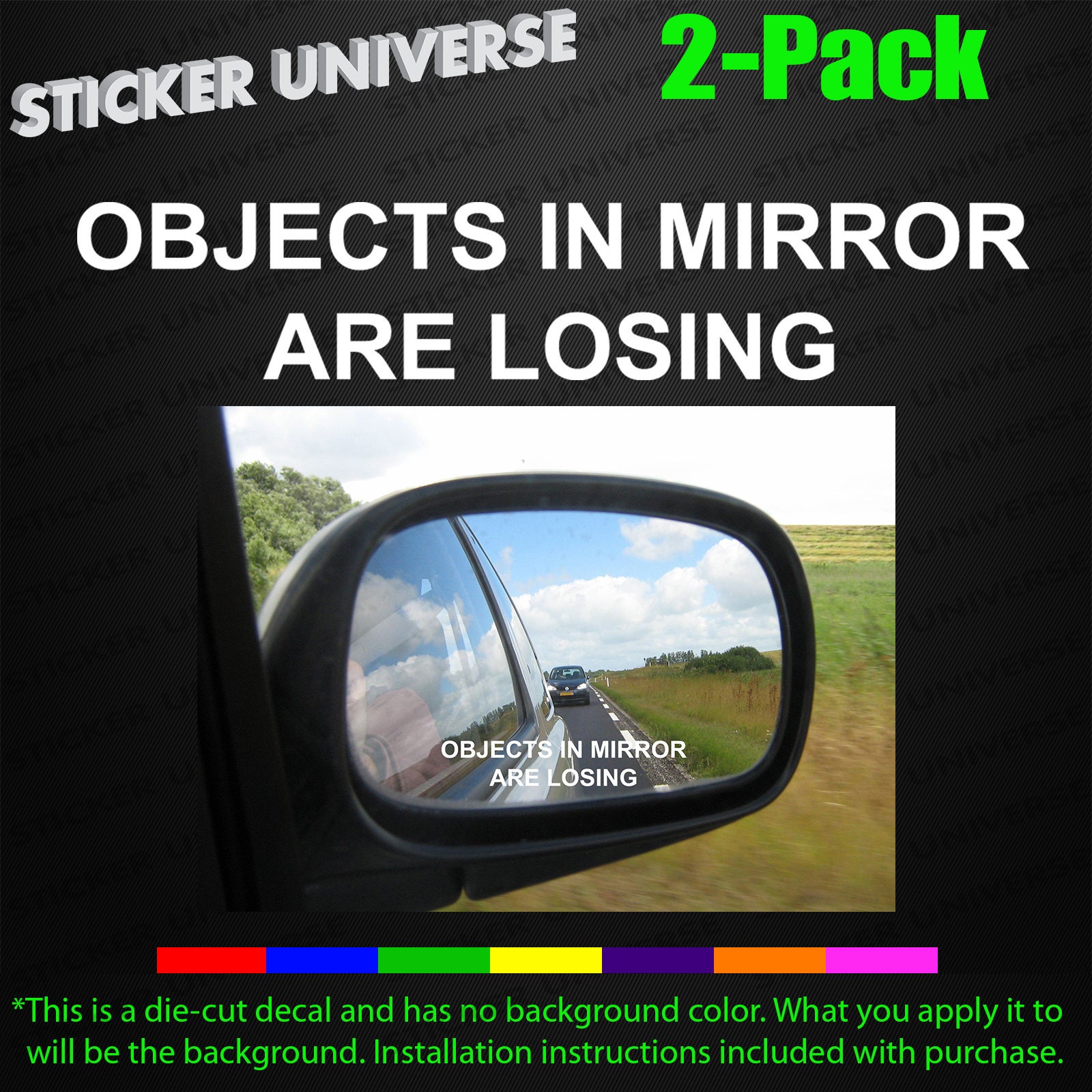 Funny car decal Import Objects in Mirror are losing stick Domestic Jdm 