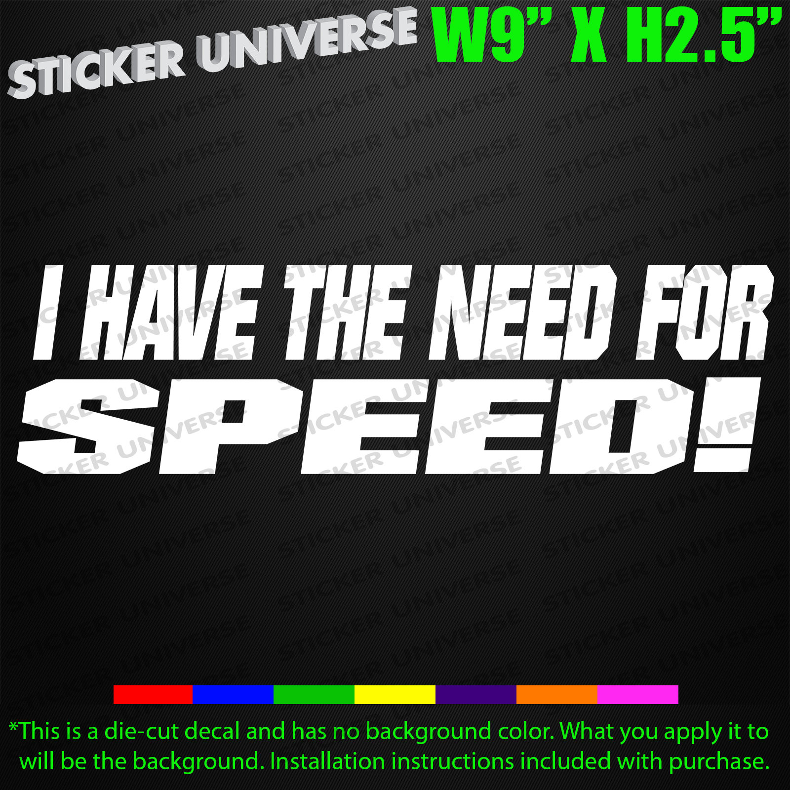I Feel The Need The Need For Speed VINYL DECAL STICKER Car Window