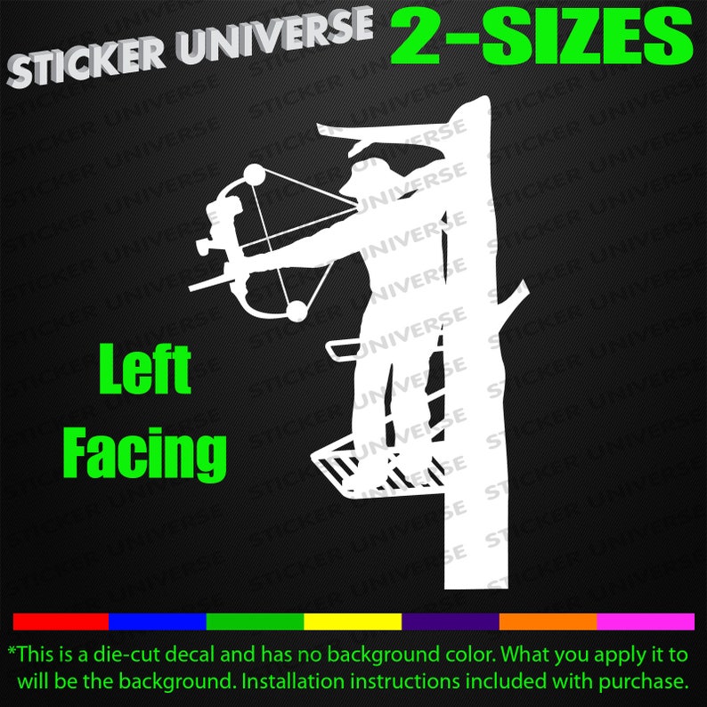 Bow Hunter Tree Stand Truck Car Window Decal Bumper Sticker Archery Deer 0227