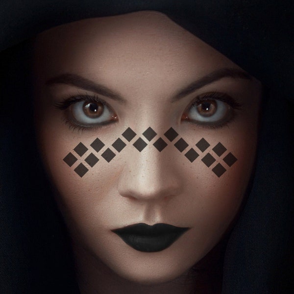 Barriss Offee Face tijdelijke tatoeages en handontwerpen. Pak van 2