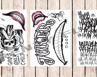 Joker Temporäre Tattoos Subidde Squad Kostüm Cosplay