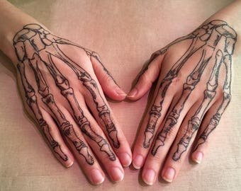 Coco Skeleton hands temporary tattoos for cosplay. Skull