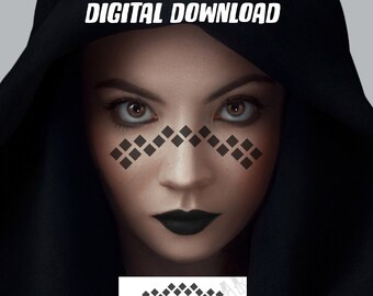 Digital Download Barriss Offee Face and Hand Tattoo Designs. Print From Home