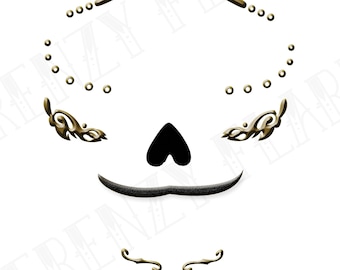 Ernesto de la Cruz Face Temporary Tattoos for Cosplayer Halloween Costume Accessory. 2 copies