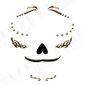 Ernesto de la Cruz Face Tatuajes Temporales para Cosplayer Accesorio de Disfraces de Halloween. 2 copias