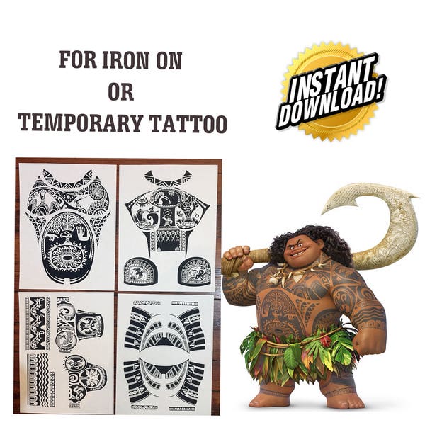 Tamaño del bebé. Maui Traje Descarga instantánea para Iron On o Tatuaje Temporal. DIY imprimirlo desde casa. No se requiere envío