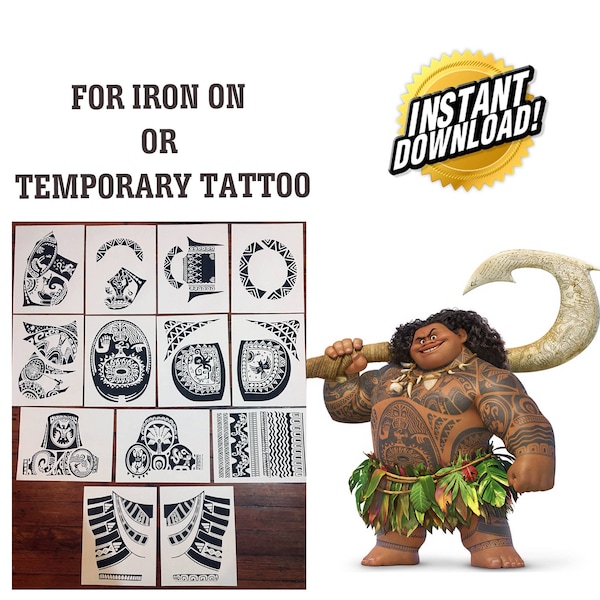 Maui Tattoo Transfer Etsy