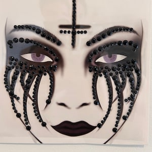 Dark Creature, Fashionable Scary Halloween Face Crystals Costume