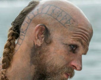 head tattoo floki vikings ragnar tattoos custom cosplay viking order temporary meaning makeup norse rune sides includes both runes symbols