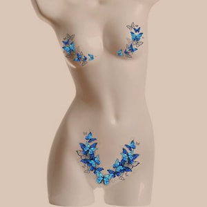 Butterflies Intimate Temporary Tattoos. Cute Pasties and Bikini Area Temporary Tattoos. Sexy Custom Name if Wanted. Valentines Day