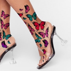 Butterfly Temporary Tattoos. Colorful Butterflies. Wear as Back Tattoo, Thigh Tattoo or as a Cute Half Sleeve Tattoo.