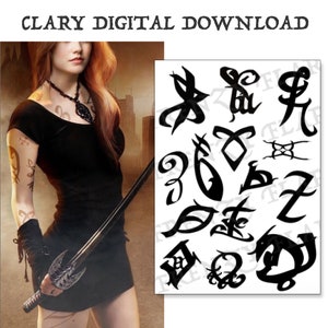 Clary Tattoo Designs DIGITAL DOWNLOAD. Drucken Sie sich von zu Hause aus. Schattenjäger Runen