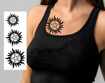 Anti-Possession Symbol Temporary Tattoo, Supernatural Costume Halloween Idea