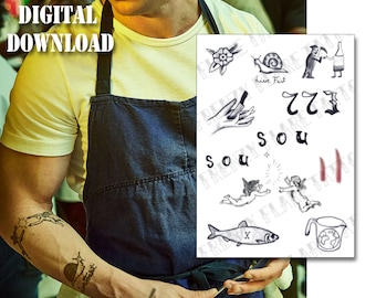 Digital Download Carmy The Bear Temporary Tattoos for Halloween 2024 Cosplayers and Super Fans