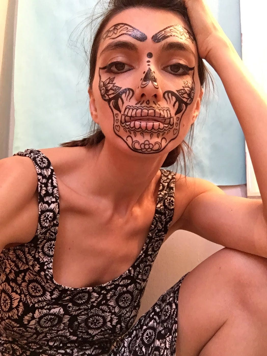  Halloween Rhinestone Suger Skull Face Tattoo Stickers Face  Jewels Gems Day Of The Dead Skull Face Decals Temporary Tattoo Kit Face  Rhinestones For Makeup Women Kids Festival Party Cosplay (Purple) 
