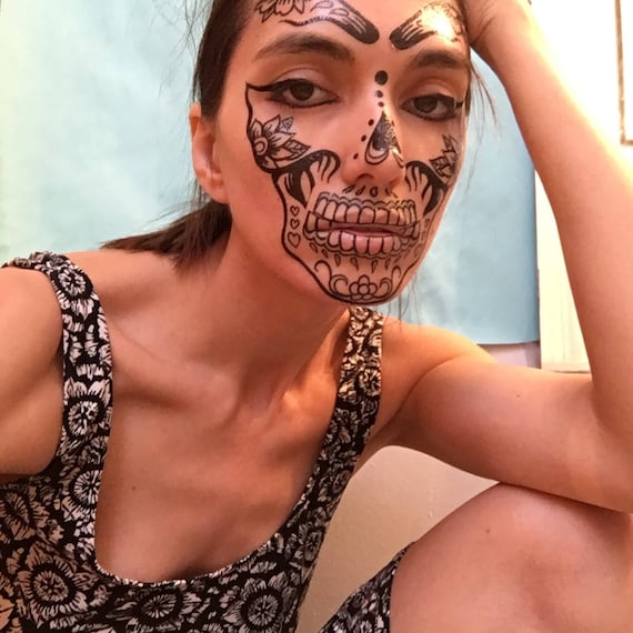 Buy Temporary Tattoos Day of the Dead Costume Accessory Online in India   Etsy