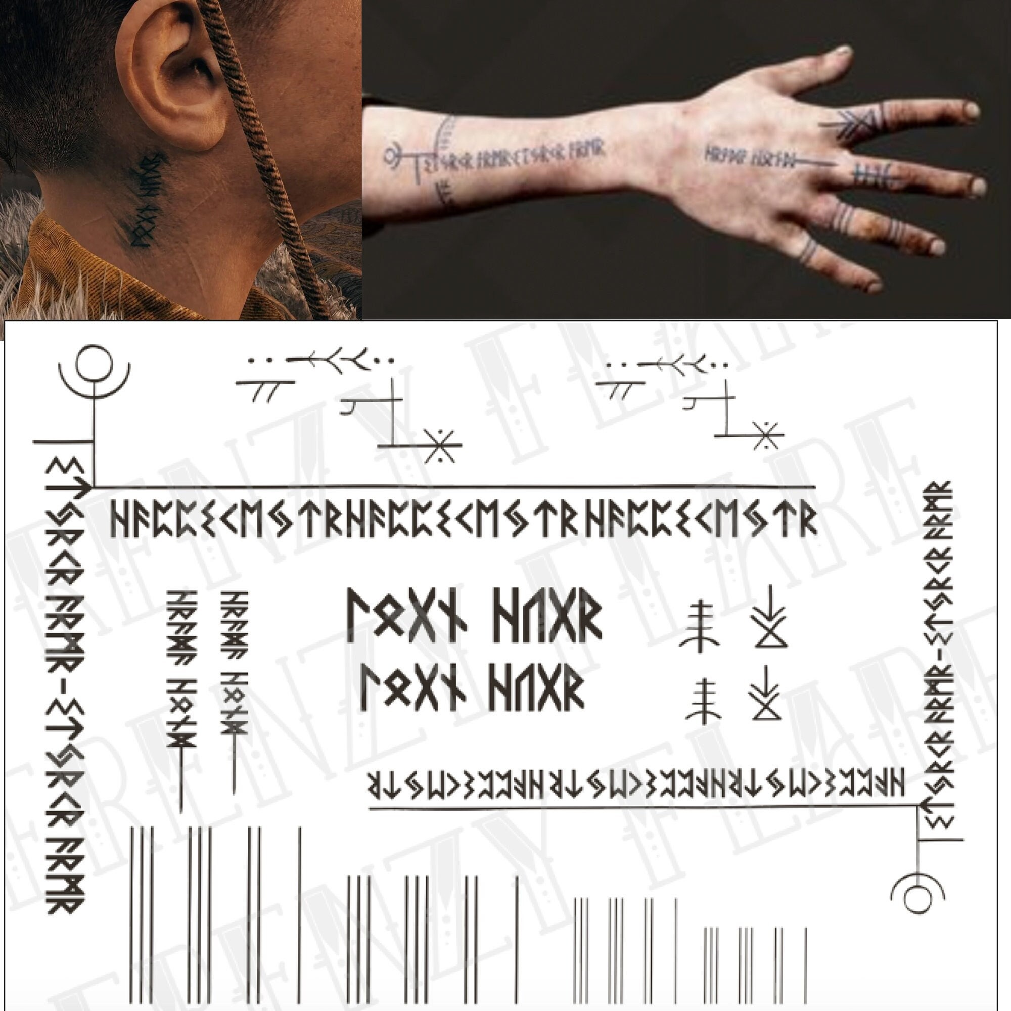 Rune Temporary Finger Tattoo - Etsy, image size:2000x2000