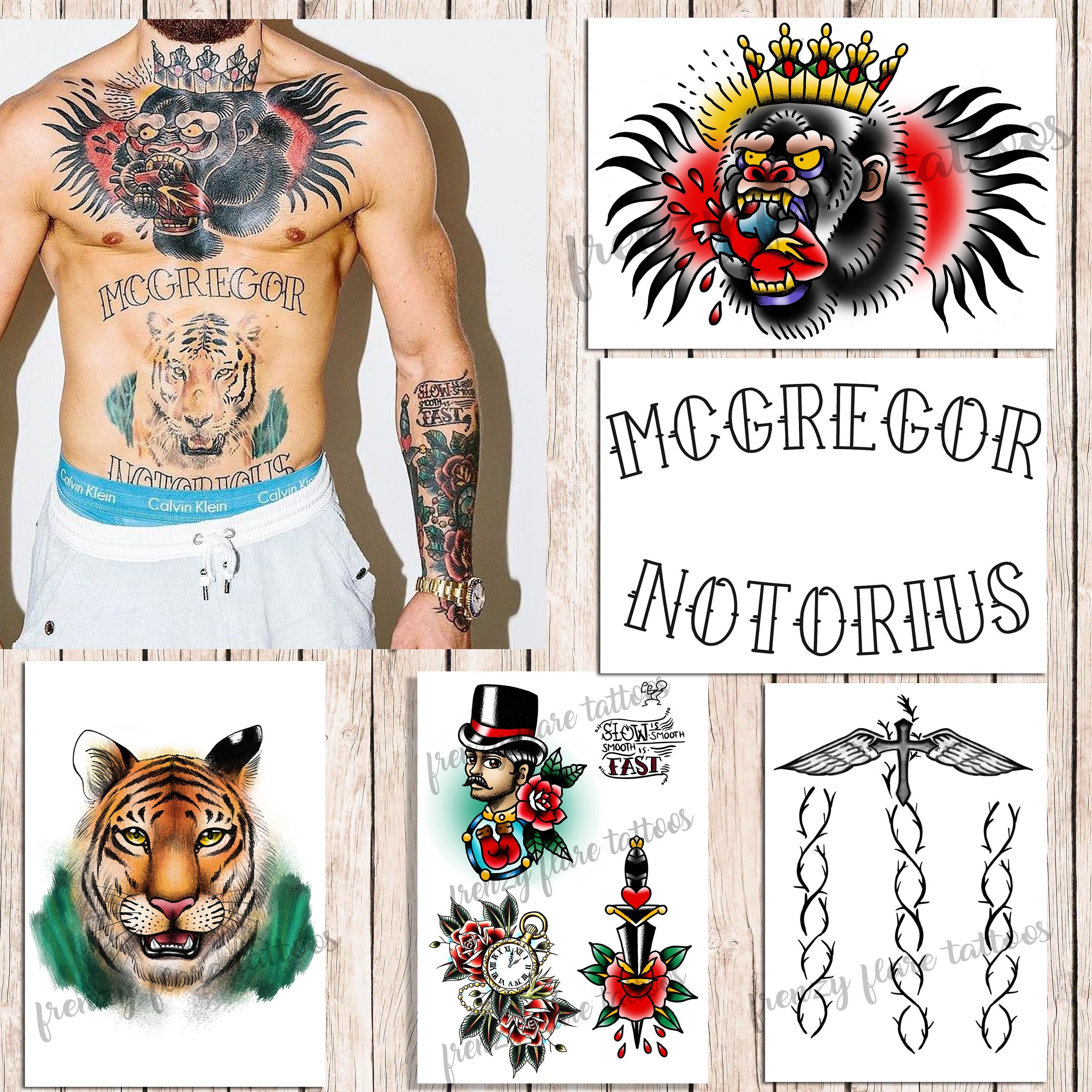 Conor Mcgregor Temporary Tattoos for Cosplayers