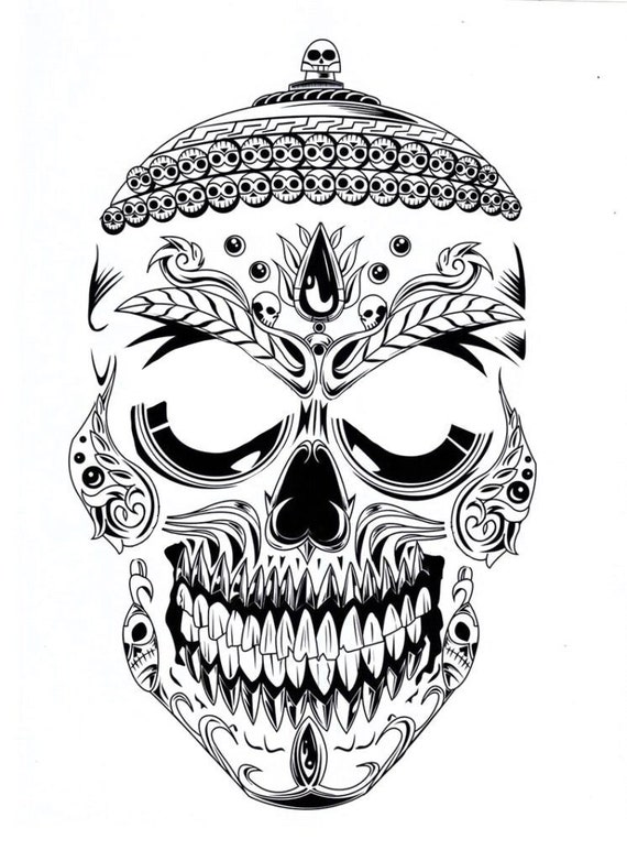 evil sugar skull tattoo