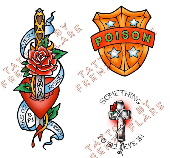 Custom Bret Michaels Temporary Tattoos for Fan Cosplayers. - Etsy Custom Bret Michaels Temporary Tattoos for Fan Cosplayers. - Etsy