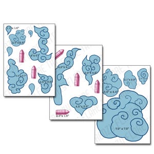 Jinx Temporary Tattoos for Cosplayers |Arcane Costume | Lol Cloud Tattoos | Full Set | 21 Tattoos Including Pink Bullets